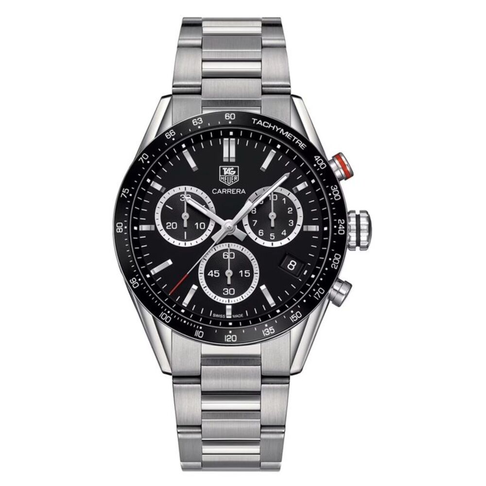 Tag Heuer Men's Carrera Black Dial Watch - CV1A10.BA0799
